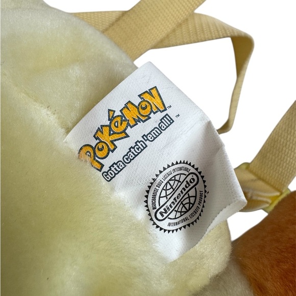 VTG ‘90s Rare Nintendo Official Pokémon Meowth Plush Zipper Backpack - Picture 5 of 7